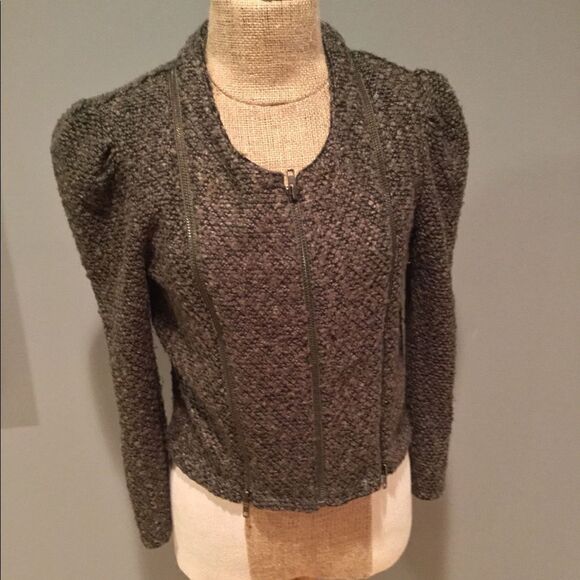 Trouve Nordstrom boucle blazer jacket zipper - Picture 1 of 7